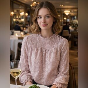 Wildfred for Aritzia floral embroidered lightweight blouse purple xxs